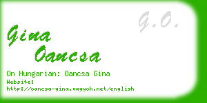 gina oancsa business card